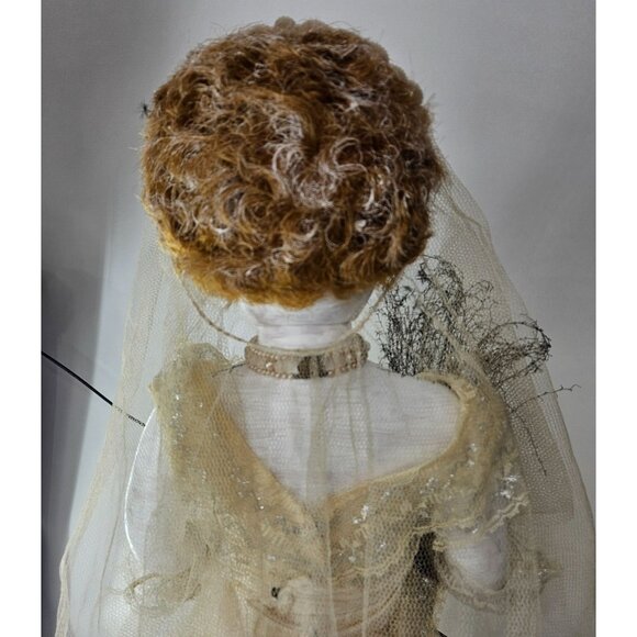 Haunted Scary Girl Bride Porcelain Doll Spooky Artist Hand Painted OOAK 28" - Picture 11 of 14